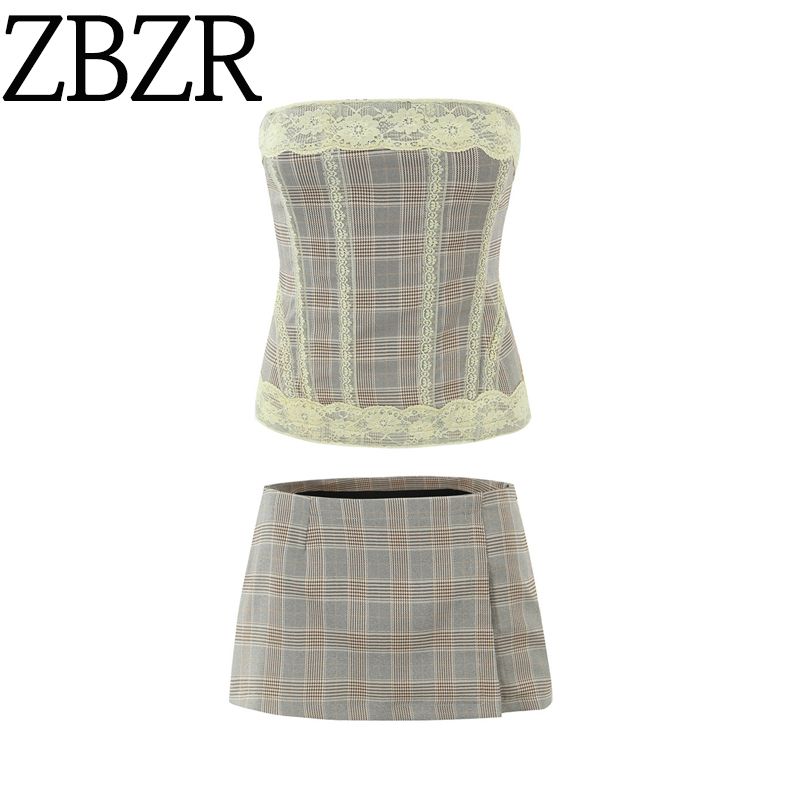 Zbzr Summer New Women Clothes Western Style Sexy Waist Hugging Tube Top American Gyaru Outer Wear Inner Wear Short Top