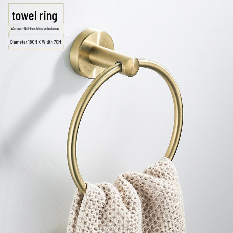 Minimalist Brushed Gold Towel Rack - 304 Stainless Steel Bathroom Hardware Hanger