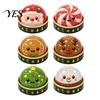 Jelly Texture Glitter Squeeze Toys Christmas Bun Toy with Steamer, Soft Sensory Fidget Toy, Cute Stress Reducing Desk Accessories Slow Rising