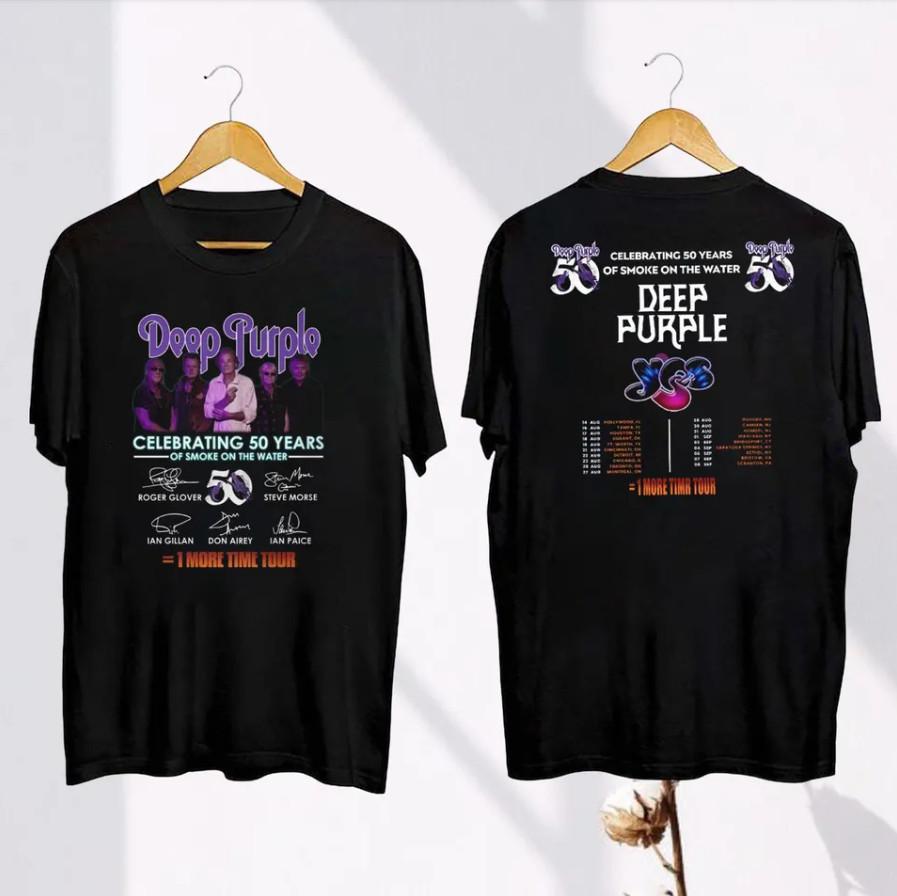 Deep Purple 2024 Tour Fan Shirt – Heavyweight Black Tee for Men, Size 5XL