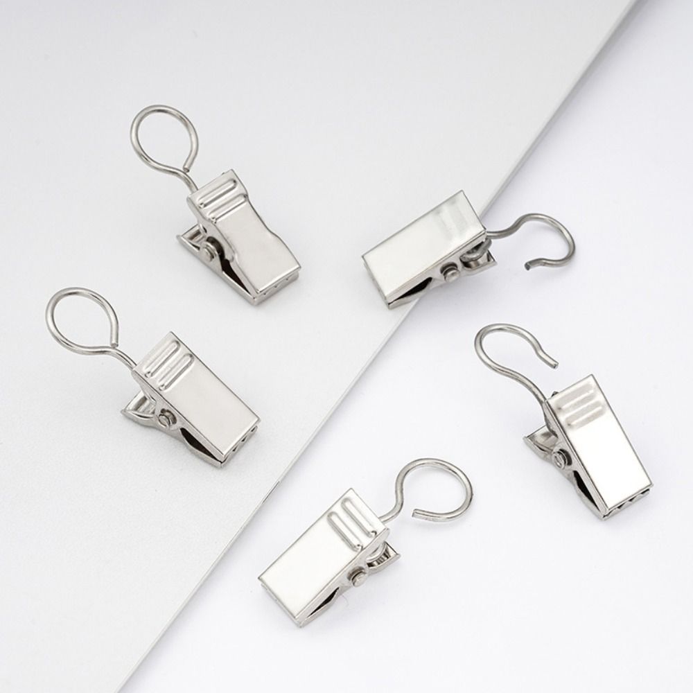 100Pcs Stainless Steel Window Curtain Clips Opening/Closed Mouth Drapes Clamp  for Tapestry