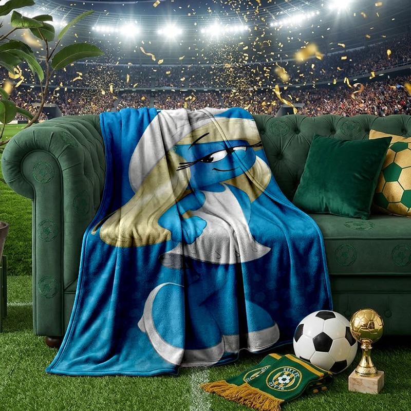 Smurfette's Adventure Throws Blanket Flannel Blankets Plush for Couch Bed Gifts for Men Women Travel picnic blanket Christmas fan gifts