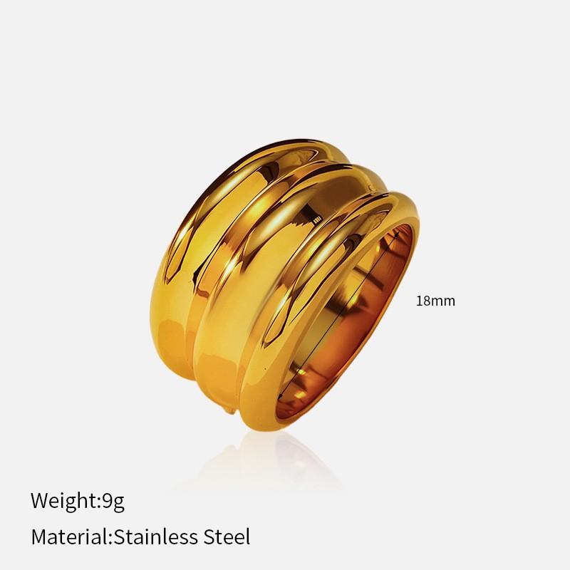 European and American retro niche ins stainless steel ring temperament light luxury embossing irregular closed titanium steel ring