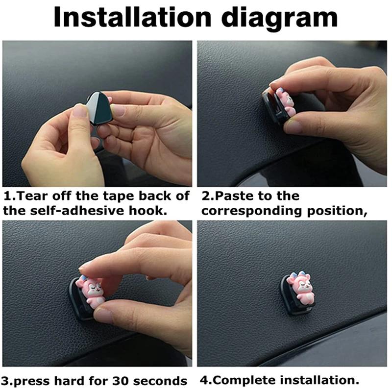 1PCS Mini car seat backrest hook Multi-functional cute cartoon hook universal car decoration hanger car interior accessories