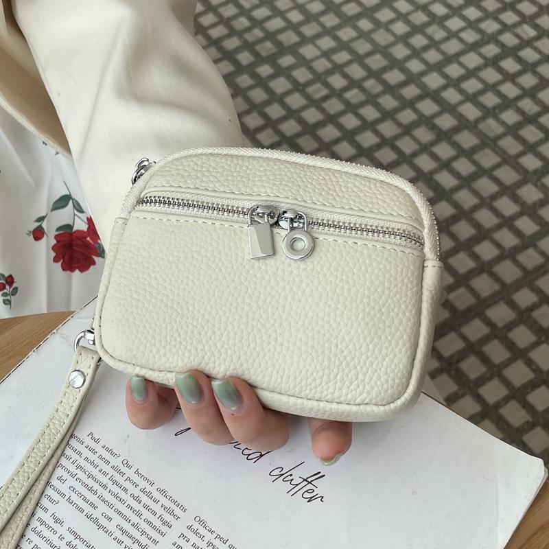 Women's Minimalist Genuine Leather Coin & Key Purse - Double Zipper Design for Lipstick & Coin Storage (2025 Edition)