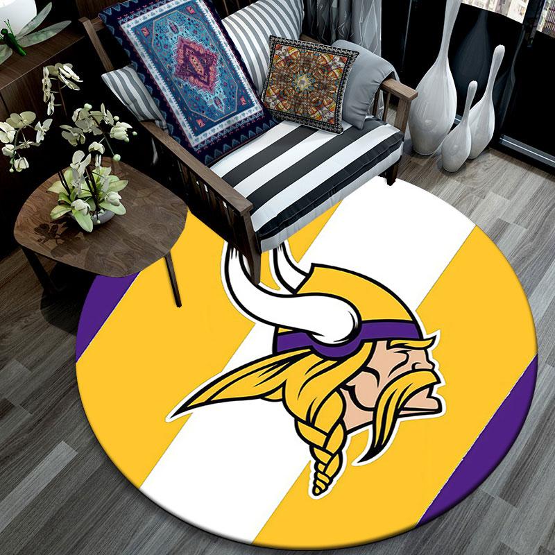 Minnesota Vikings2,Runder Teppich,Teppich für Wohnzimmer Schlafzimmer Sofa Spielzimmer Dekoration,Rutschfeste Bodenmatte