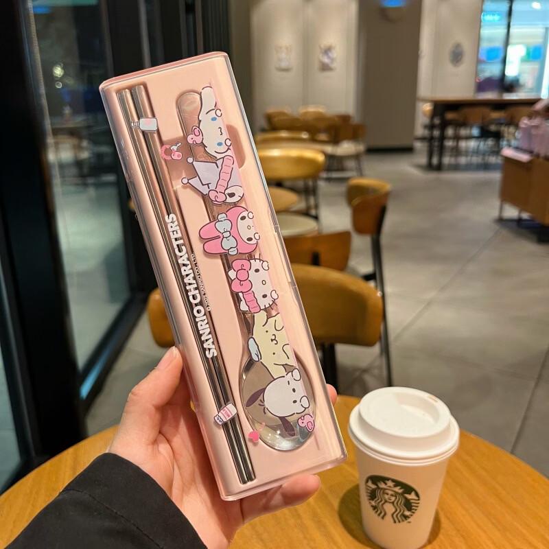 

ZISIZ Kuromi Spoon & Chopstick Set