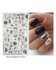 Autocollants 3D pour Nail Art, lignes ondulées abstraites colorées, décalcomanies à fleurs et feuilles florales, décoration d'ongles
