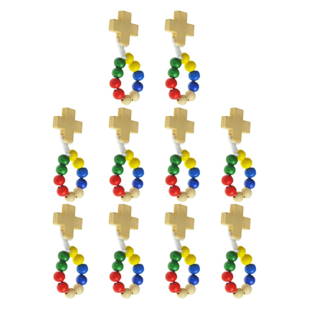Classical Religious Finger Rosary Wood Beads with Crosses for Daily Wear or Gift for Spiritual Comfort Religious Gift