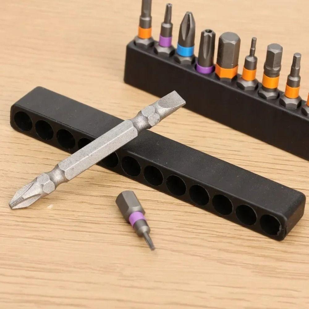 8/10/12 Holes Drill Bit Storage Base DIY 6.35mm Drill Bit Storage Rack Drill Organizer Hardware Tools Power Storage Accessorie