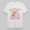 Women's Plus Size Soft  Fashion Classic T-Shirt Cute Pig Bubble Tea Graphic Tee