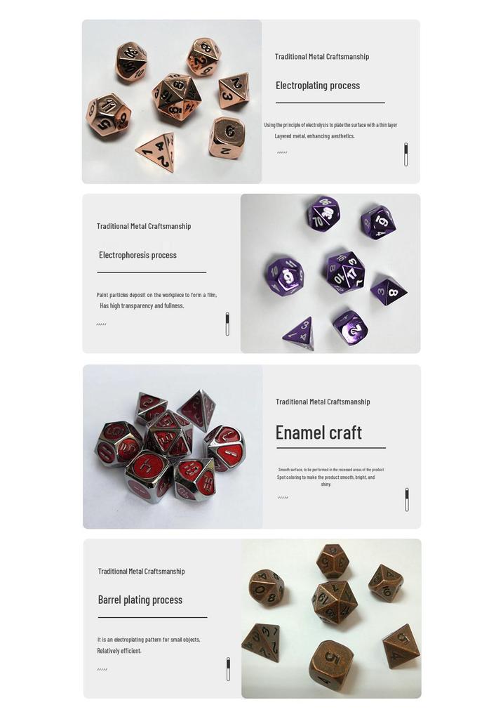 6MM Metal Mini Dice Set for Dungeons & Dragons – 7-Piece Polyhedral Board Game Set