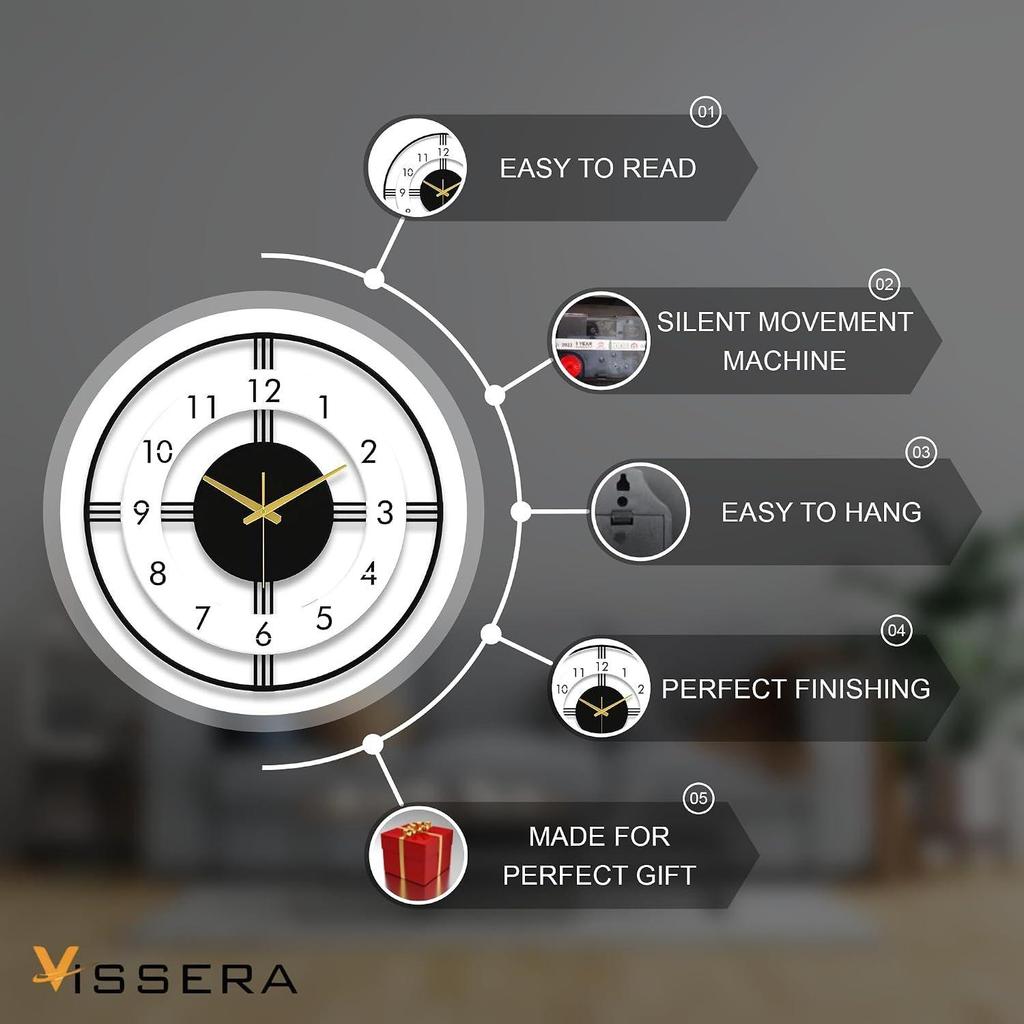 Designer Metal Wall Clock for Living Room | Latest Antique Stylish Fancy Decorative Big Size Wall Watch for Bedroom