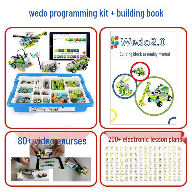 Wedo Programmable Electric Robot Kit: DIY Building Blocks for Kids Compatible with LEGO