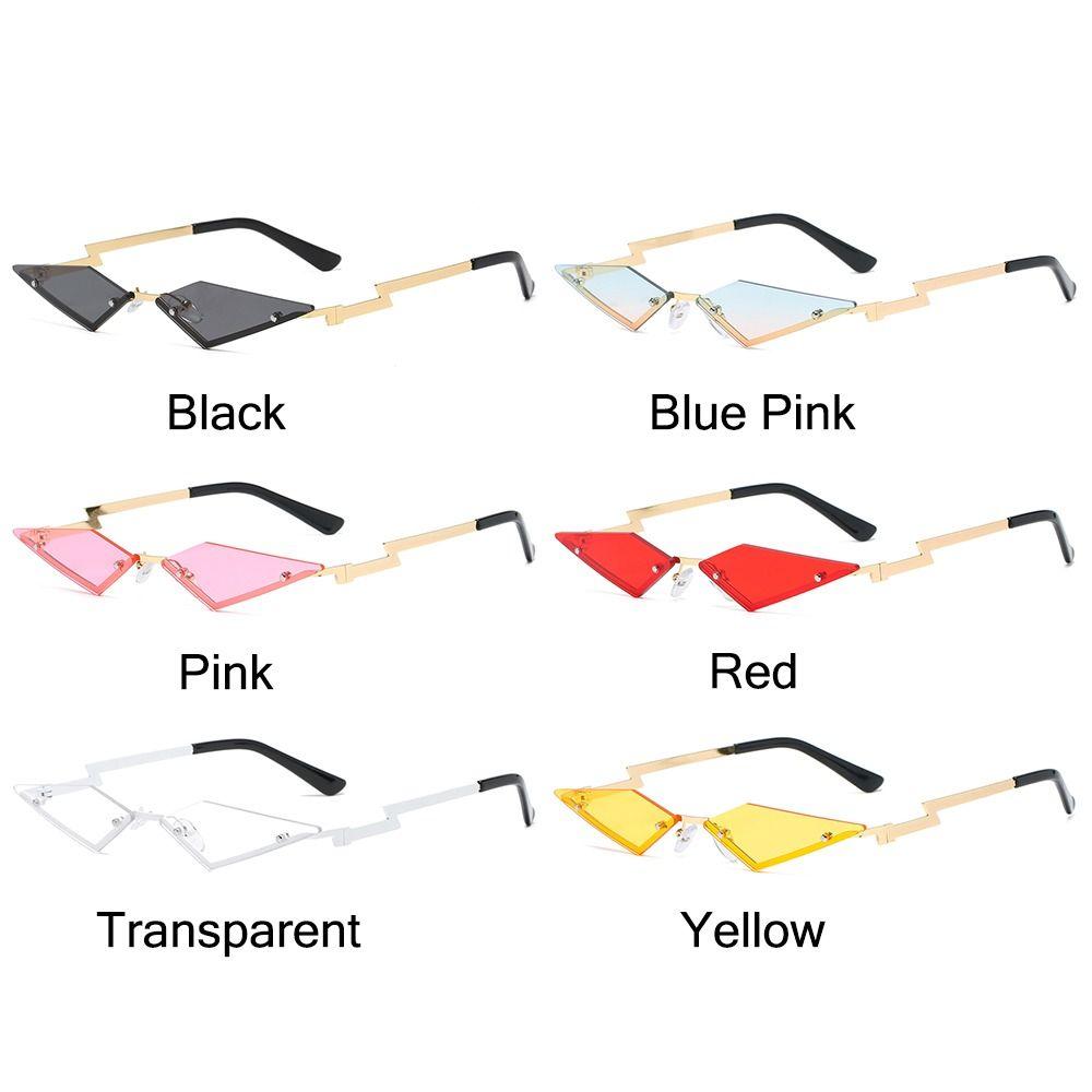 Metal Frame Lozenge Sunglasses Rimless Halloween Eyeglasses Polygon Sun Glasses  for Women & Men