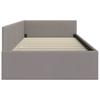Corner Bed Frame with Headboard Taupe 80 cm x 200 cm Fabric