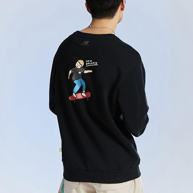 New Balance X DOE Sweatshirts Men's Black Crew Neck Moderate Regular NCA47111-BK