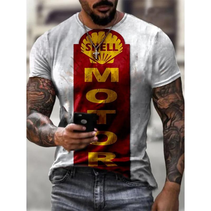 Men's Tshirt Lemans Car Vintage Pattern T shirts Summer Oversized Casual Tees Short Sleeve Tops Men Clothing