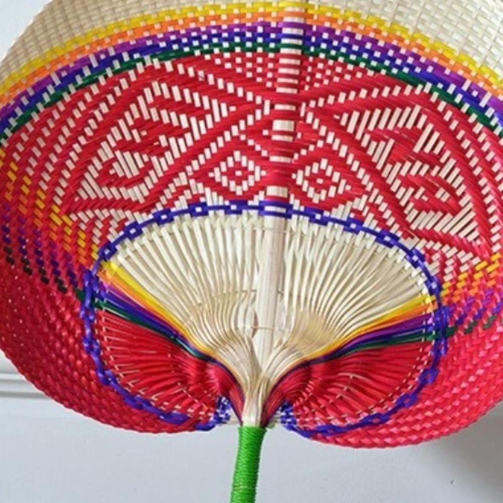 Bamboo Hand-woven Fan Chinese Style Heart Shaped Fan Home Decoration Palm Leaf Fan Summer