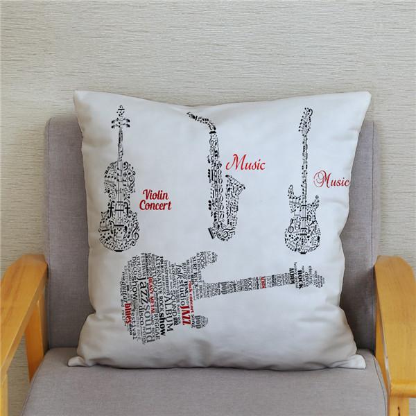 Home Decor Rock Music Print Pillowcases Bedroom Cushion Covers