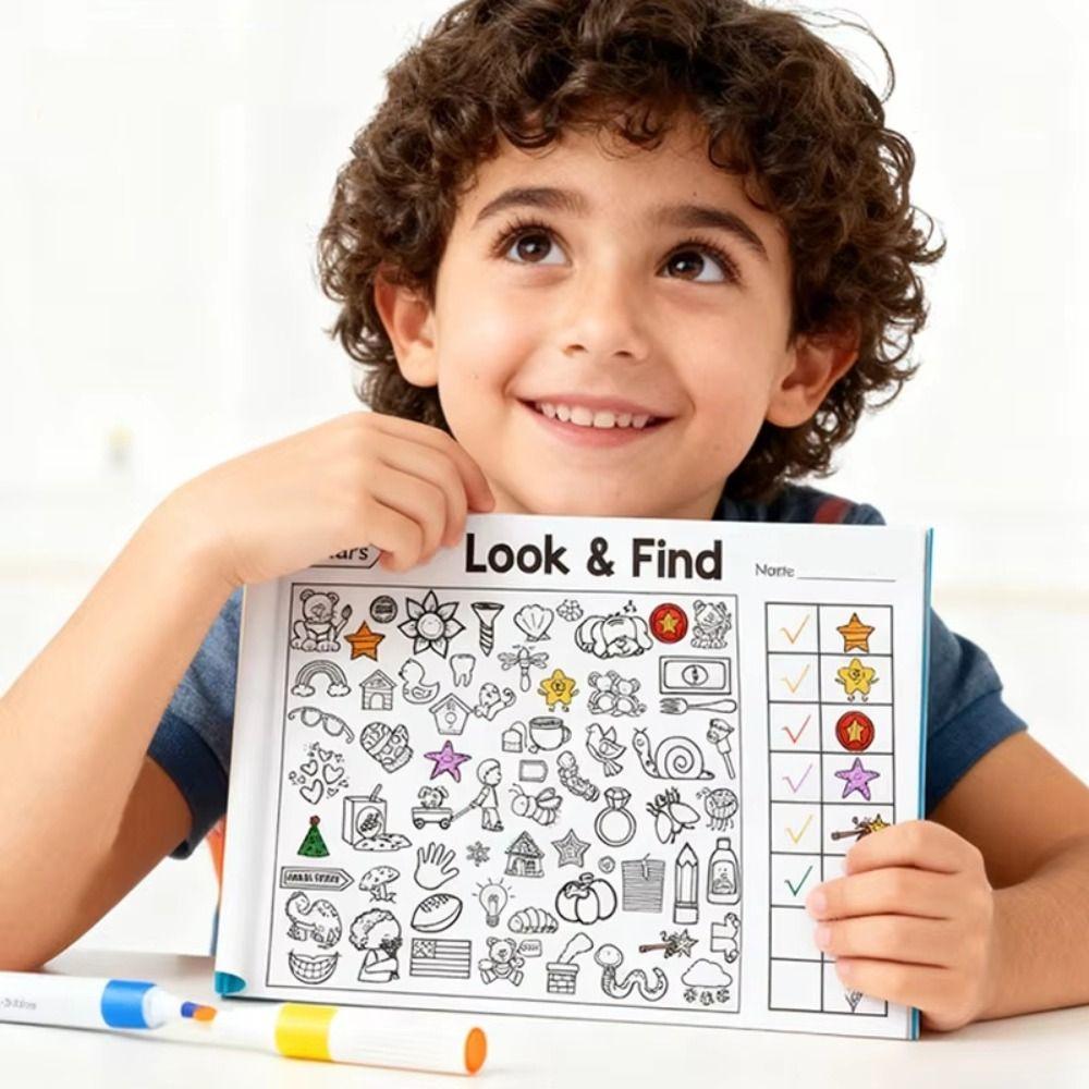 Focus and Attention Fun Coloring Book Handwriting Exercise Look & Find Game Book  Kids Toy