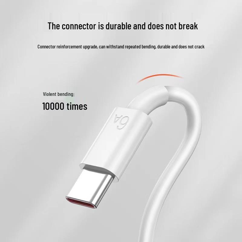 6A Type-C Super Fast Charging Cable, 66W Flash Charge, Compatible with Huawei