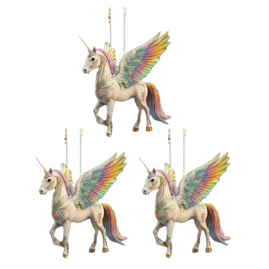 Pferd Weihnachtsanhänger 2D Acryl Pferd Auto Rückspiegel Hängeanhänger Pferdegeschenke für Frauen Pferdeliebhaber