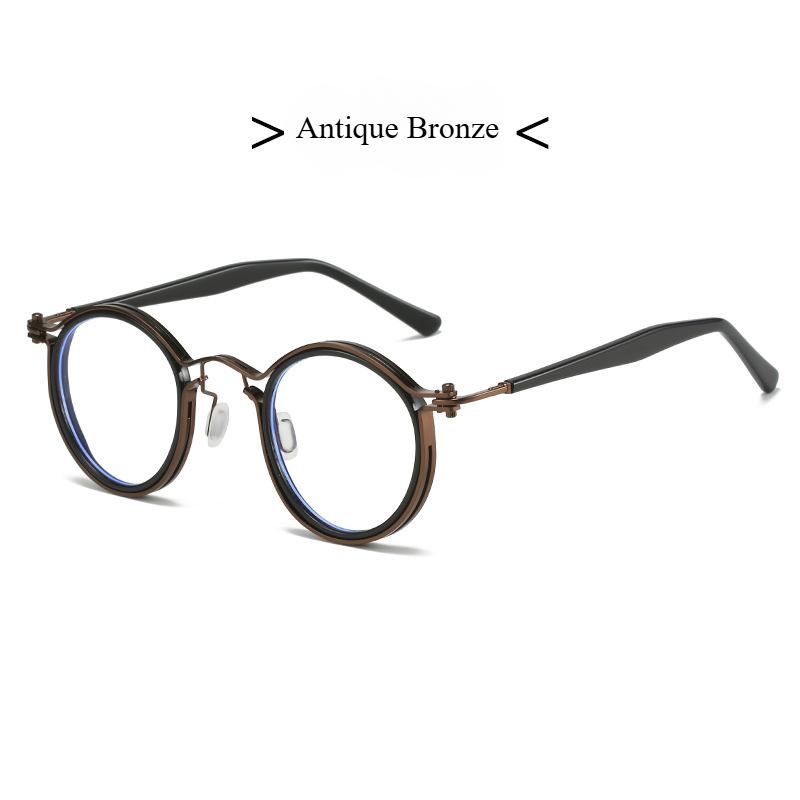 

Высококачественная ретро-круглая оправа для очков, японская ручная работа, титановые сверхлегкие мужские и женские очки, ацетат, корейская мода античный бронзовый