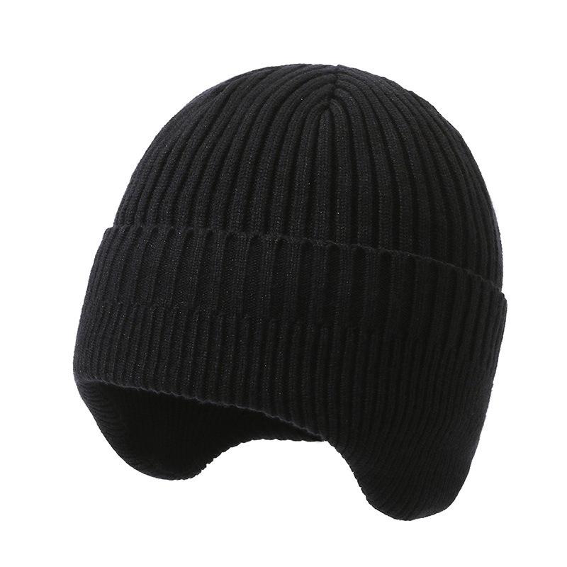 Men's Wool Hat, Ear Protection, Knitted Hat, Winter Autumn and Winter Thickened Warm Outdoor Cold Cycling Cold Hat Women