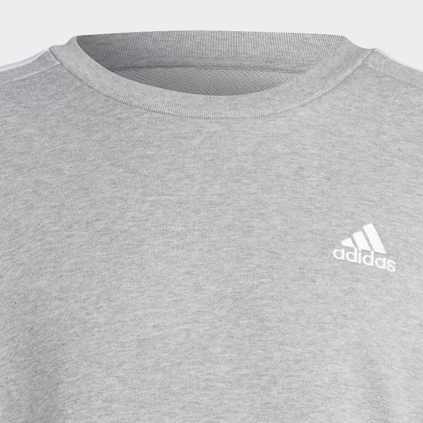 Adidas Essentials French Terry 3-Stripes Sweatshirt Medium Grey Heather Men Streetwear IC9319