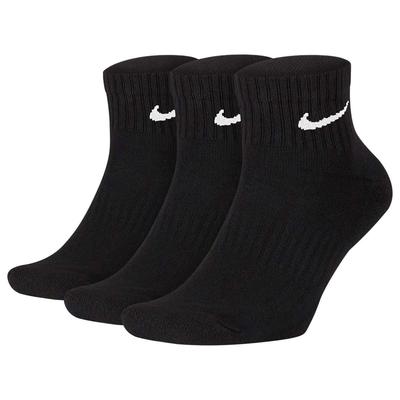 Nike 3P Everyday Cushion Quarter Socks Black X Men's [Size 25-27cm] [Color White] #SX7667-010