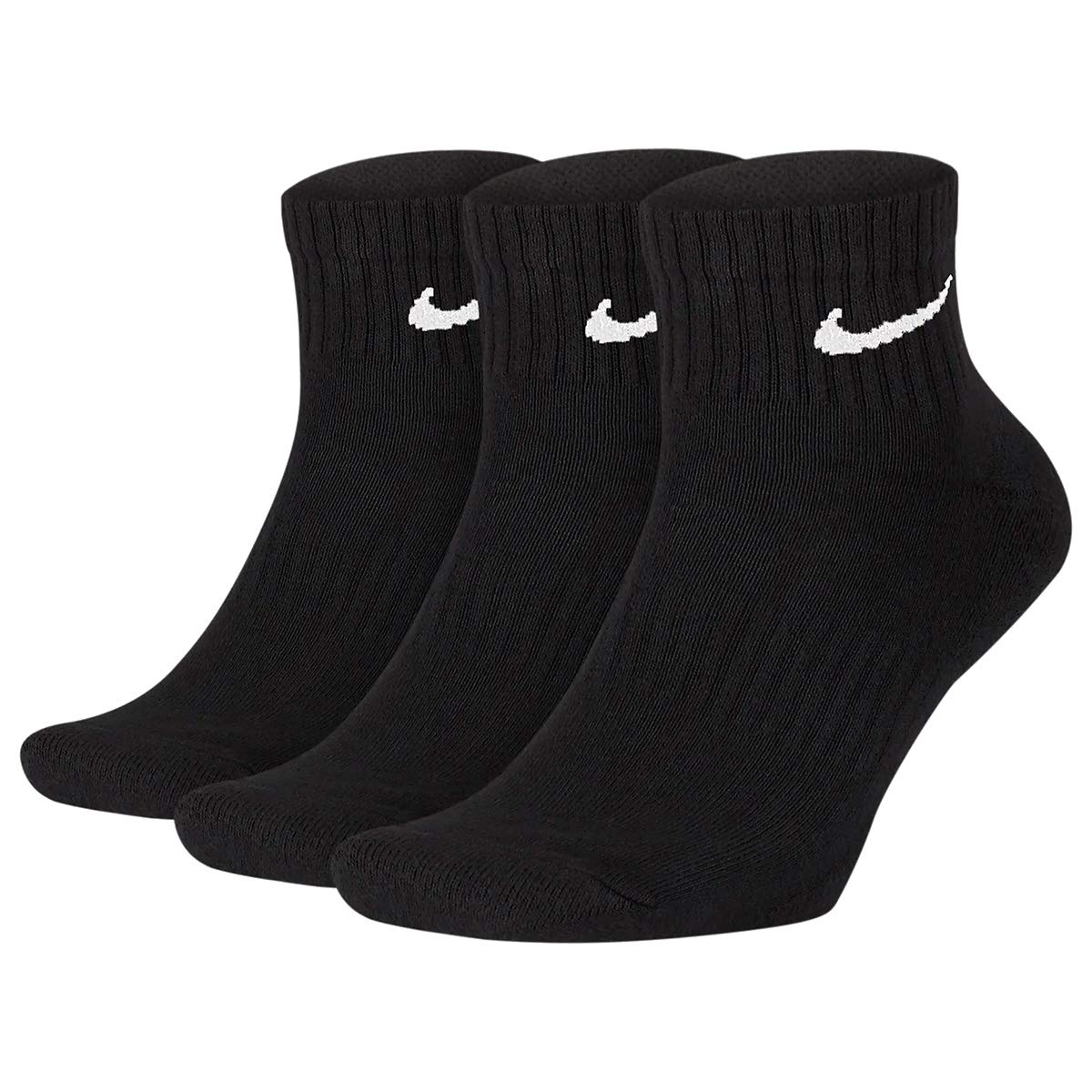 

NIKE 3P Everyday Cushion Quarter Socks Black x Men s [Size 25-27cm] [Color White] #SX7667-010