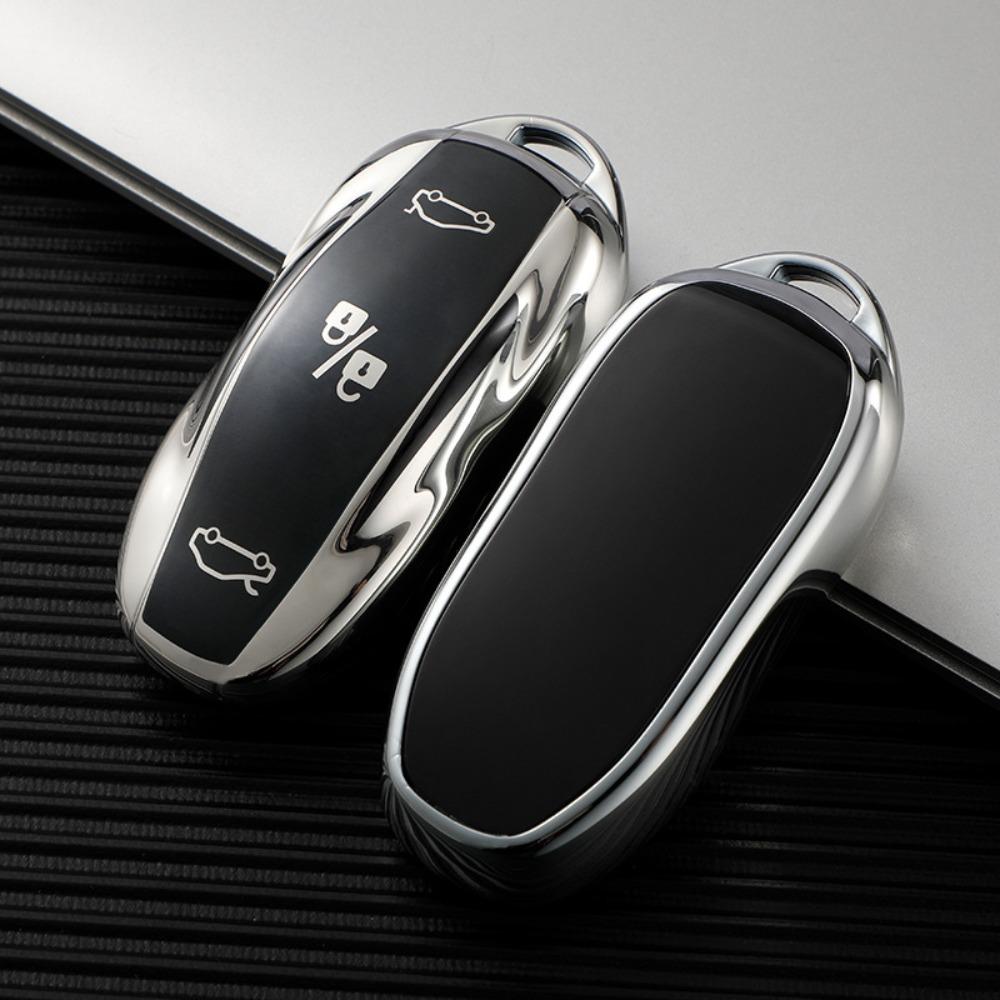 Für Tesla Model 3 Y X S Schlüsselanhänger Abdeckung Kartenhalter Lederetui für Autoschlüssel