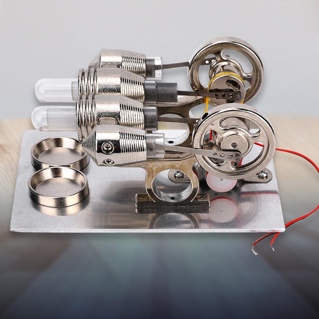 4-Zylinder-Stirlingmotor, Miniatur-Heißluftgenerator, Physiklabor-Lehrmodell
