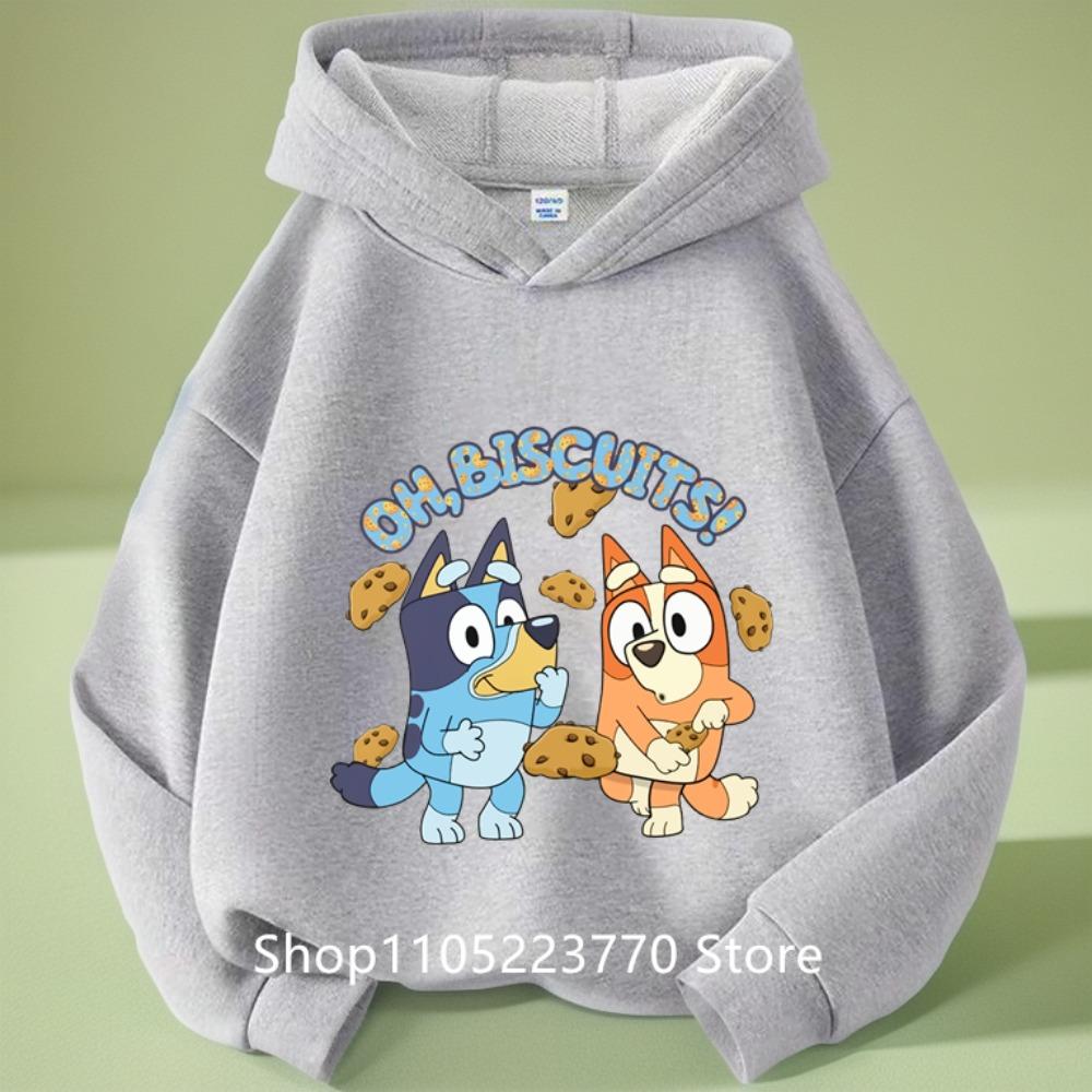 Sudadera con capucha azul de Bluey para niña, Otoño Invierno, Cálida, Suave, Jersey, Cómoda, Prenda superior diaria para niños