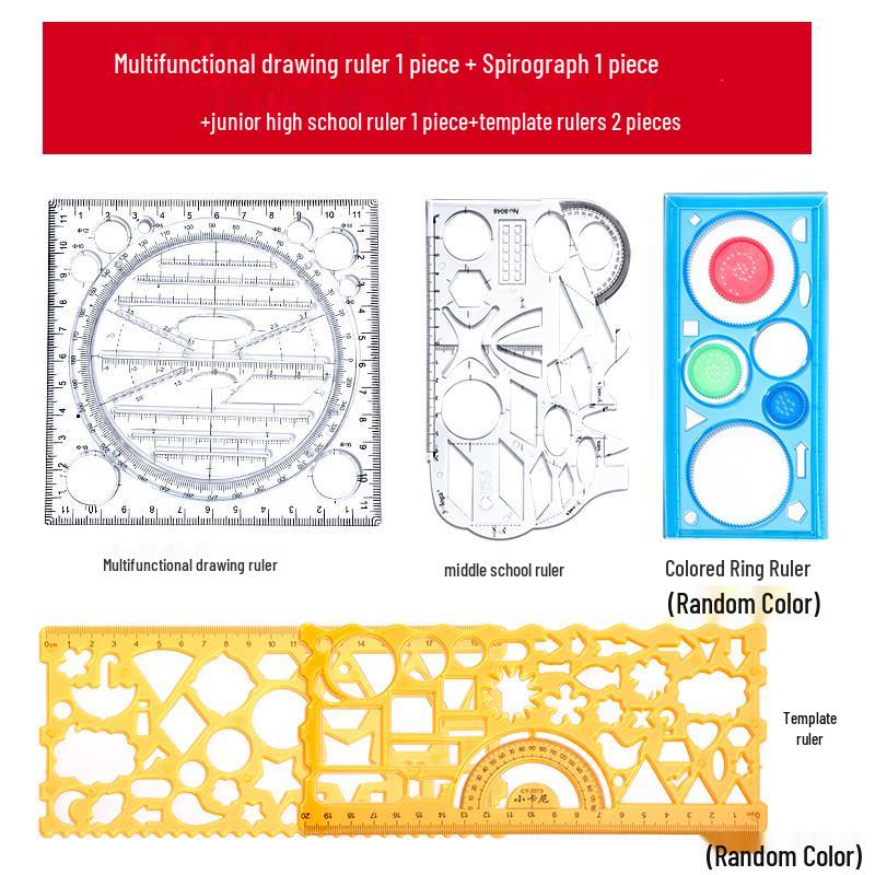 Multifunctional Geometric Drawing and Circle Template Ruler