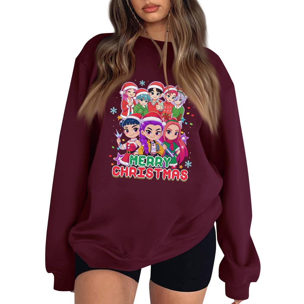Women's Fashion Long-Sleeve Pullover Sweatshirt With Fun Movie-Themed Print