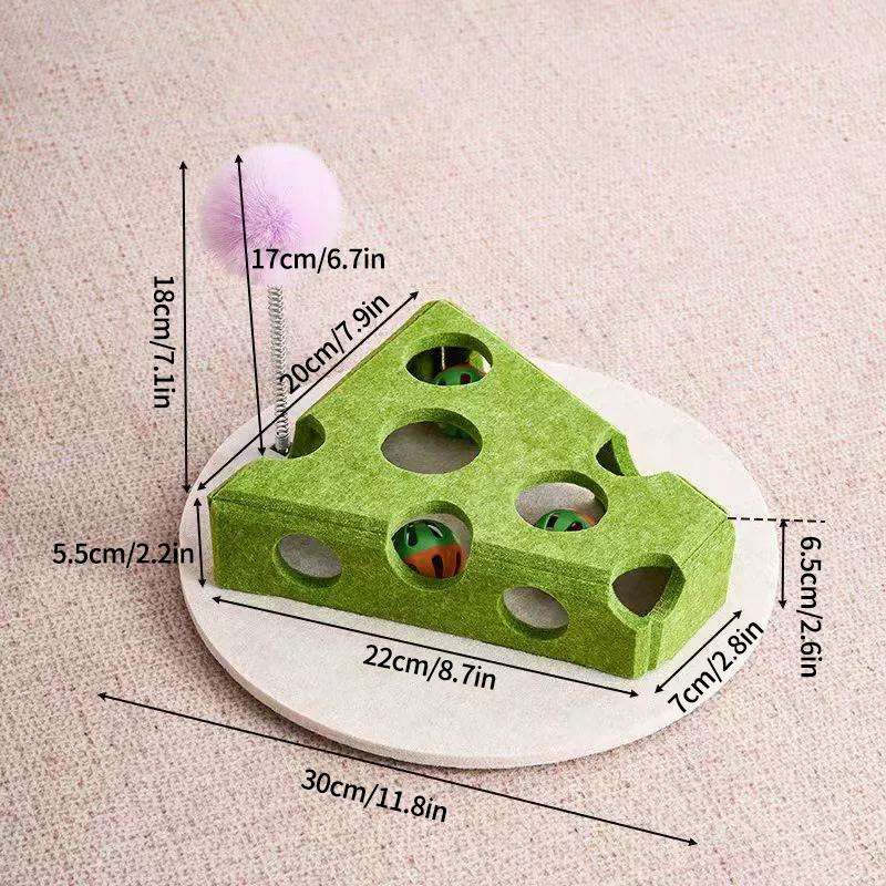 Interactive Cat Toys with Maze Tunnel Durable Felt Cat Puzzle Digging Toy for Indoor Exercise Toy with Bell Ball Pet Supplies