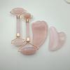 Natural Jade & Rose Quartz Double-Headed Massage Roller Set