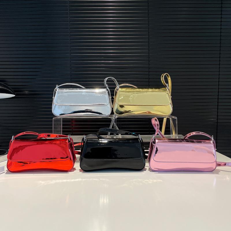 Bags bags women's bags 2025 new Korean version solid color shoulder bag fashion niche design shoulder mirror armpit bag