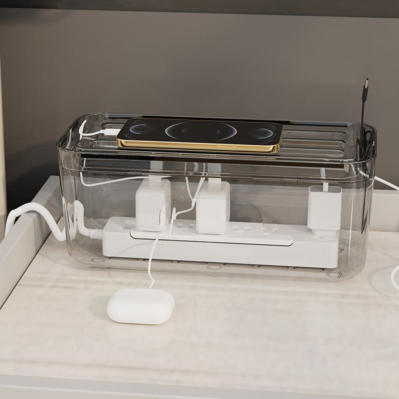 Desktop Data Cable Storage Box Socket Data Cable Storage Rack Wire Sorting Box Household Storage Boxes Bins Organization