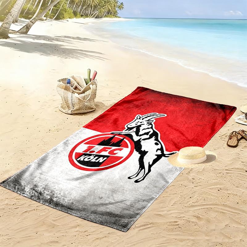 Asciugamano da Spiaggia con Stampa FC KÖLN, Asciugamano Grande Morbido Asciugatura Rapida per Spiaggia Campeggio Nuoto