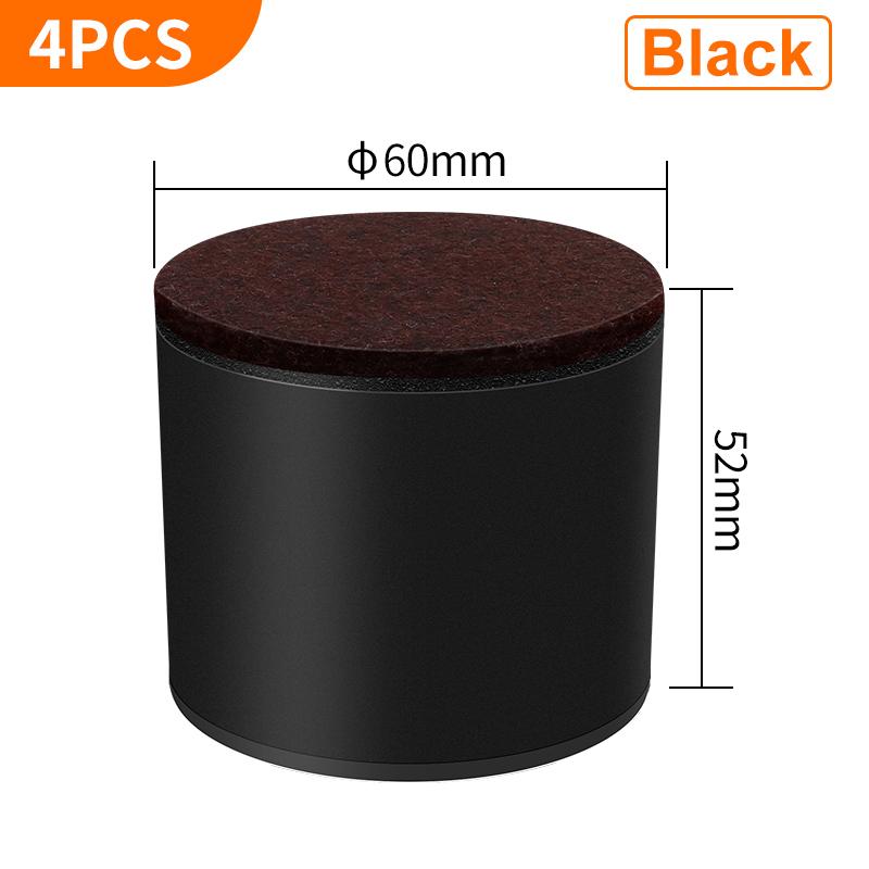 4PCS Carbon Steel Furniture Riser Beg Leg Raiser Adds Height To Heavy Furniture Round Square Sofa Chair Table Feet Riser Black