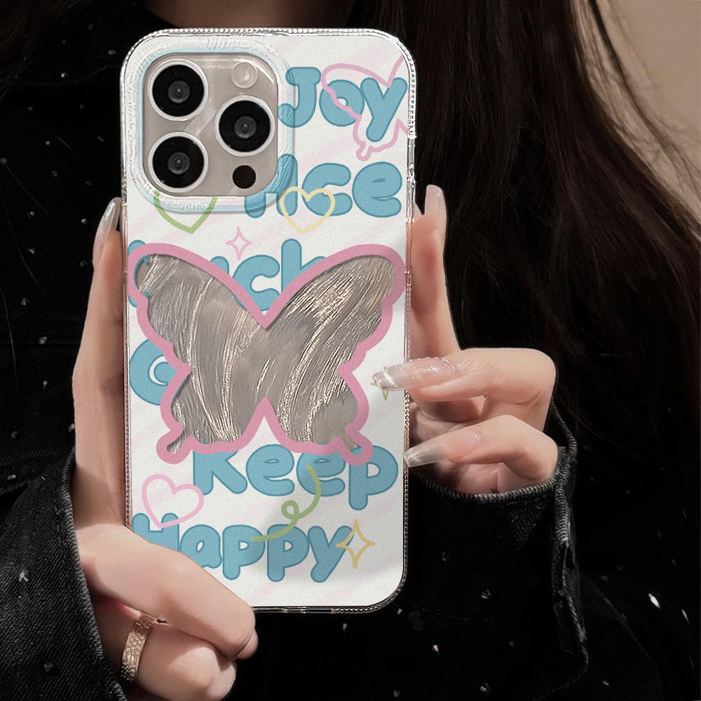 Federglanz Handyhülle für Samsung A53 A14 A33 A12 A32 S24 S23 Plus S20 S21 FE für iPhone 17 15 16 13 Pro 17 16 Pro Max Schmetterlingsschleife Handyhülle