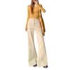 Rice apricot slightly pulled jeans women's early spring new high-waisted straight tube loose and thin, no legs, horn pants