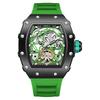 ONOLA Automatic Movement New 3854 Tourbillon Waterproof Silicone Strap Tonneau Mechanical Watches for Men Relogio Masculino
