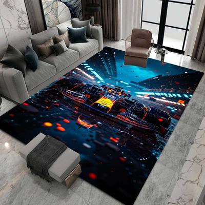 3D Racing Cartoon Pattern Rug, Suitable for Living Room, Bedroom, Sofa, Doormat Decoration, Children's Play Anti-slip Floor Mat Gift.