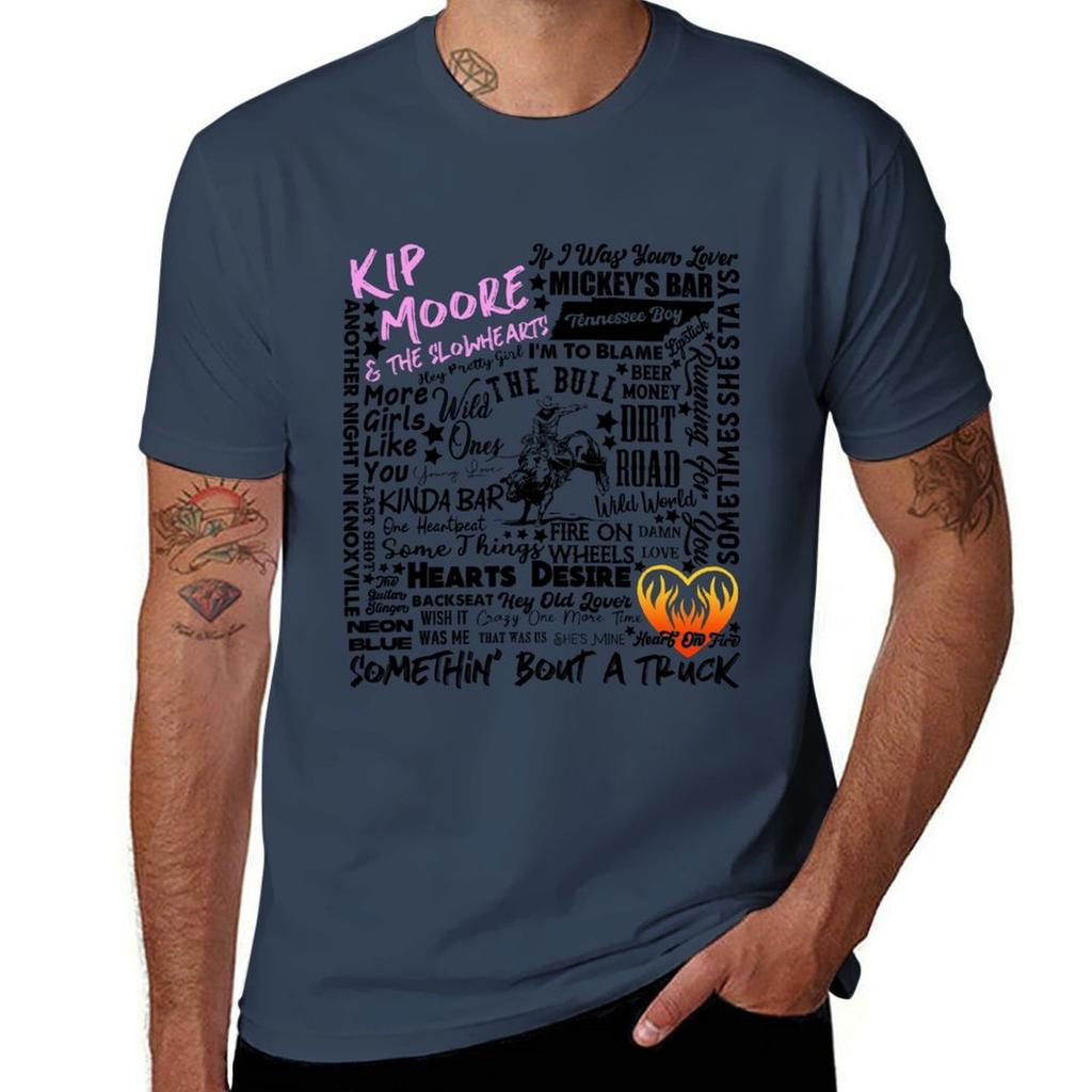 Kip Moore Song Title Word Art Collage Tshirt Quick Dry Sports Short Sleeve Tee