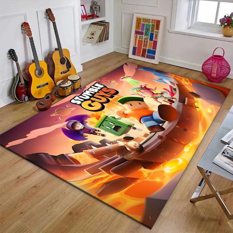 stumble guys Polyester Carpet, Soft Indoor Mat for Office Chair, Living Room, Computer Desk - Decorative Home Office Rug Design