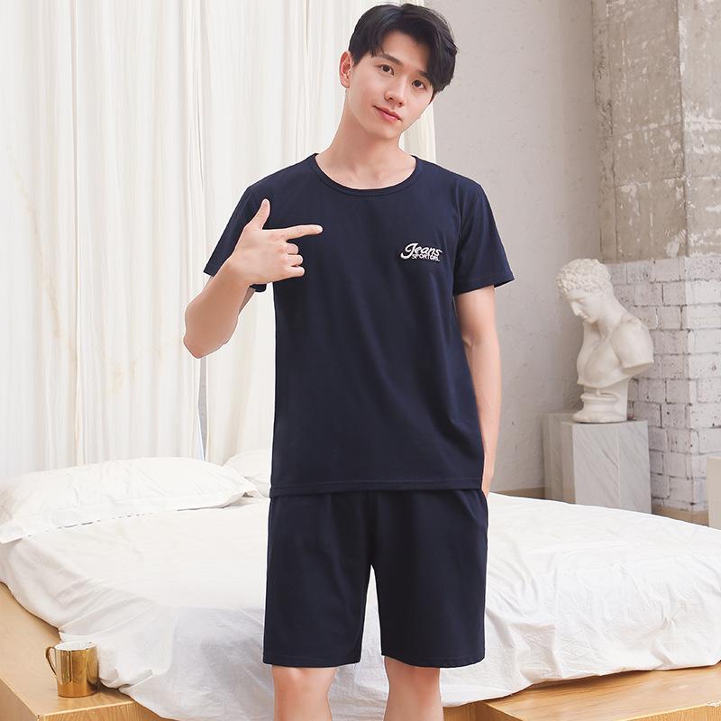 Herren Sommer Kühlendes Pyjama-Set - Kurzarm und Shorts, Lässige und Leichte Hauskleidung
